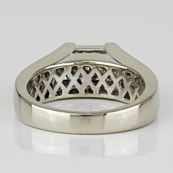 14k White Gold Princess & Round Diamond Engagement Anniversary Ring by Rosy Blue - Picture 7 of 9